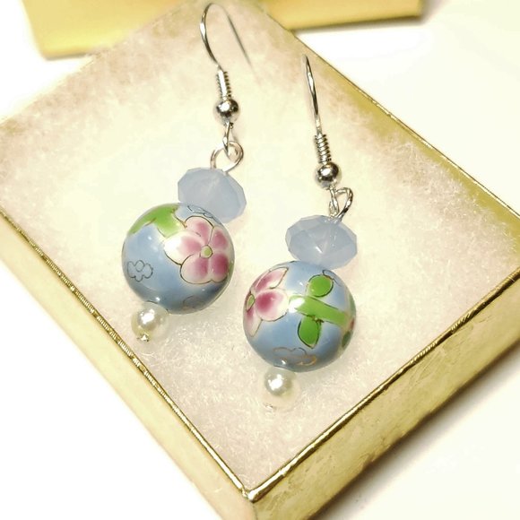 3/$15 Blue Ceramic Earrings - Picture 1 of 2
